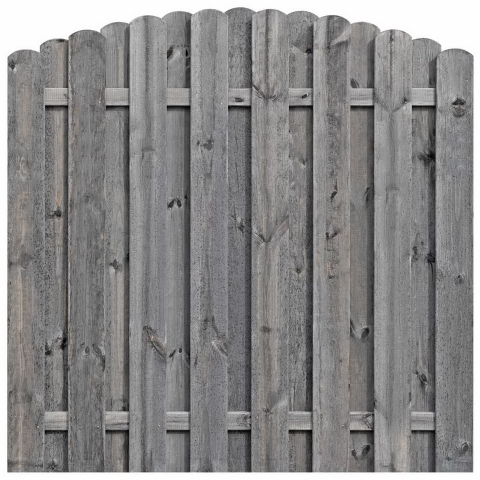Bohlenzaun Boleo Rundbogen Kiefer kdi grau 180x180-160cm 51195