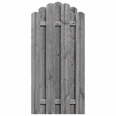 Bohlenzaun Boleo Rundbogen Kiefer kdi grau 90x180-160cm 51196