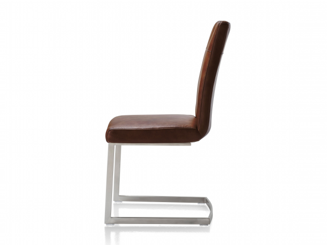 Habufa Leon Schwingstuhl Edelstahlgestell Vierkantrohr Leder lava