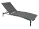Zebra One Liege Dark Grey Edelstahl mit verstellb. Rückenteil, rollbar 210x65x31cm