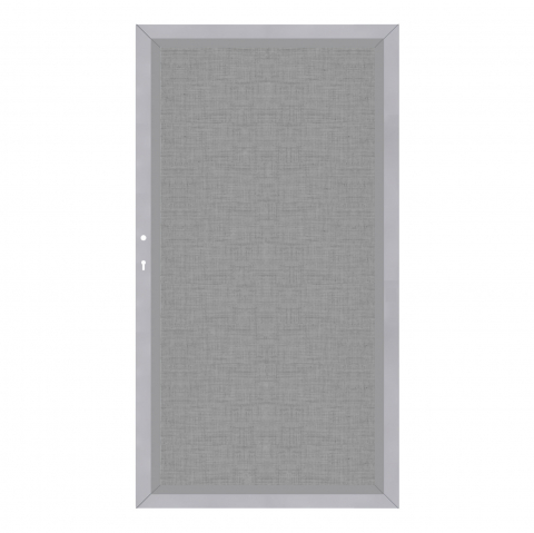 System Glas Zauntor Texta 4460, DIN links - H:180cm, Silberrahmen, Sonderbreite