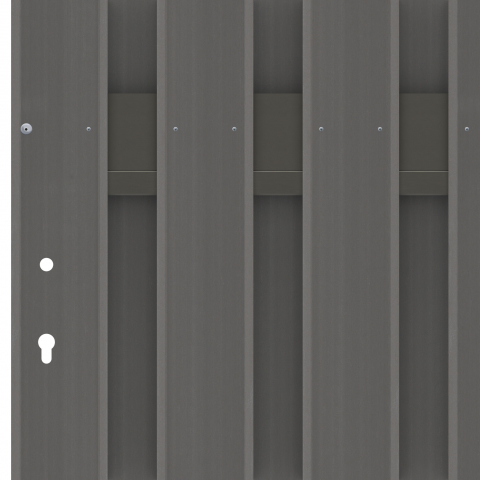 Einzeltor Jumbo WPC Alu Design anthrazit-anthrazit 4361 - H:179cm, Sonderbreite
