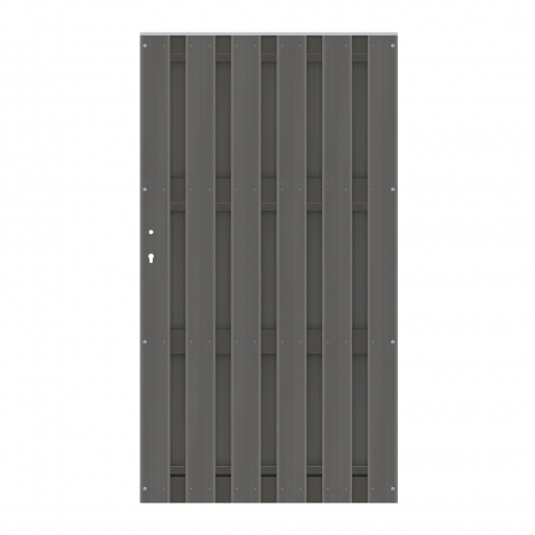 Einzeltor Jumbo WPC Alu Design anthrazit-anthrazit 4361 - H:179cm, Sonderbreite
