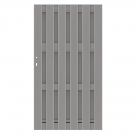 Einzeltor Jumbo WPC Alu Design grau-grau 4361 - H:179cm, Sonderbreite
