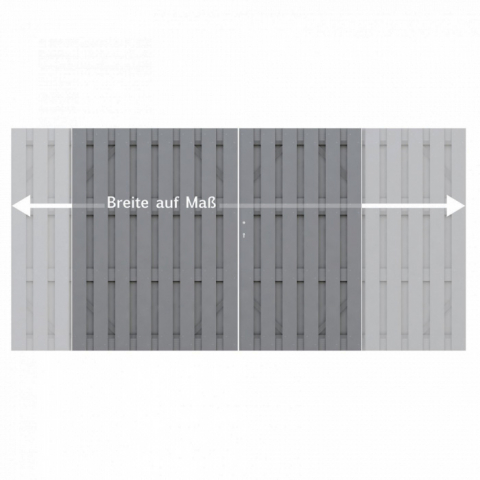 Doppeltor Jumbo WPC Alu Design grau-grau 2037 - H:179cm, Sonderbreite