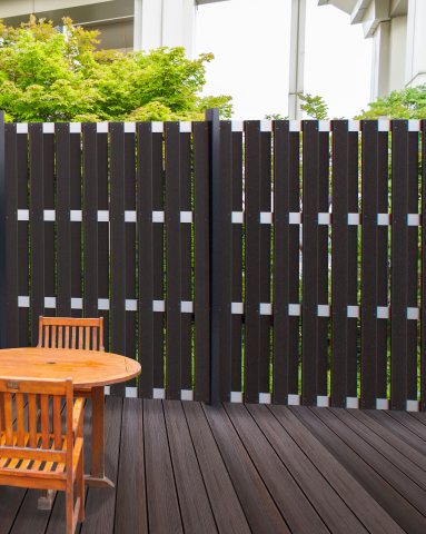 Groja WPC Fertigzaun Tor 100x180cm gerillt anthrazit - Alu