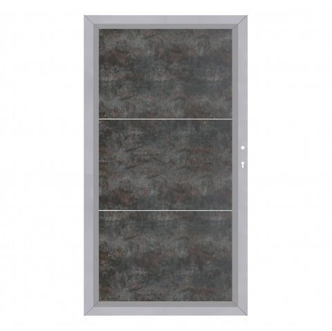 System Board Keramik XL Tor Darknight 2923, DIN rechts H:180cm, Silberrahmen, Sonderbreite