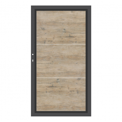 System Board Keramik XL Tor Eiche 2923, DIN links H:180cm, Anthrazitrahmen, Sonderbreite
