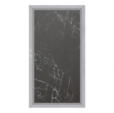 System Board Tor Dark Marble 2923, DIN links H:180cm, Silberrahmen, Sonderbreite