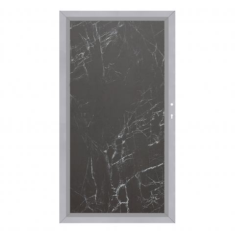 System Board Tor Dark Marble 2923, DIN rechts H:180cm, Silberrahmen, Sonderbreite