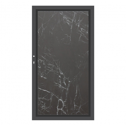 System Board Tor Dark Marble 2923, DIN links H:180cm, Anthrazitrahmen, Sonderbreite