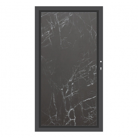 System Board Tor Dark Marble 2923, DIN rechts H:180cm, Anthrazitrahmen, Sonderbreite