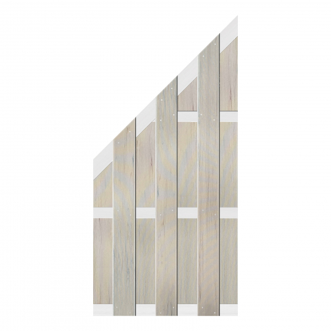 Groja BPC Fertigzaunelement 84,3x180-90cm Bi-Color Sand - gerillt