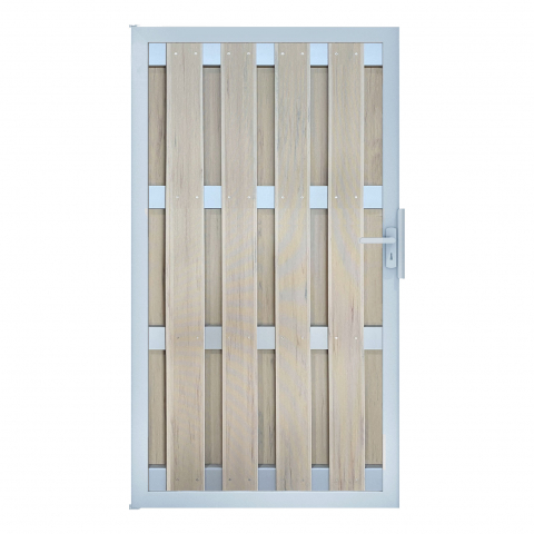 Groja BPC Fertigzaun Tor 100x180cm BiColor-Sand - gerillt
