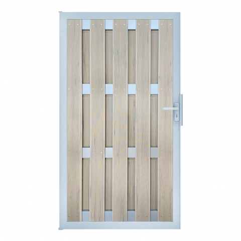 Groja BPC Fertigzaun Tor 100x180cm BiColor-Sand - gerillt