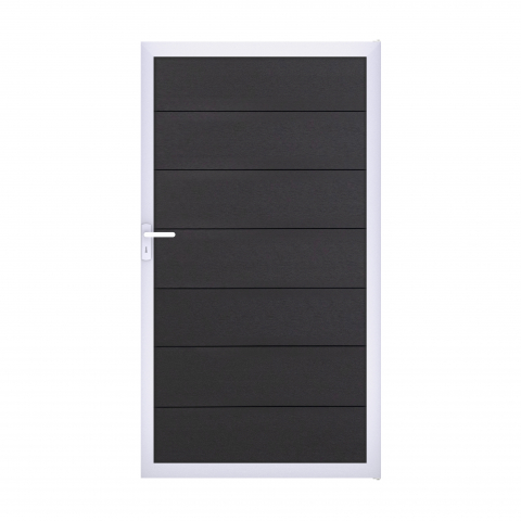 GrojaSolid Grande BPC Steckzaun Universal Tor 100x180cm anthrazitgrau-silber