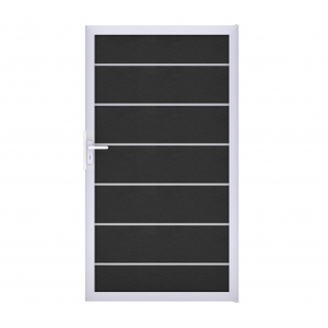 GrojaSolid Grande Premium BPC Steckzaun Universal Tor 100x180cm anthrazitgrau-silber
