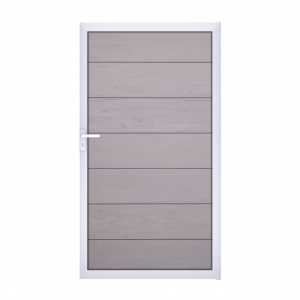 GrojaSolid Grande BPC Steckzaun Universal Tor 100x180cm BiColor-Sand-silber