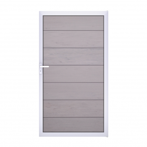 GrojaSolid Grande BPC Steckzaun Universal Tor 100x180cm BiColor-Sand-silber