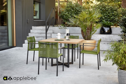 Apple Bee Jakarta Dining-Set 7 olive ca. 224x224cm