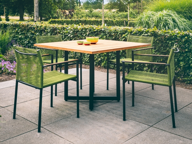 Apple Bee Jakarta Dining-Set 7 olive ca. 224x224cm