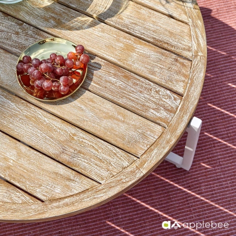 Apple Bee Milou Kaffeetisch Wei&szlig; Teak 74cm