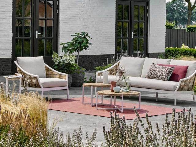 Apple Bee Milou Kaffeetisch Wei&szlig; Teak 74cm