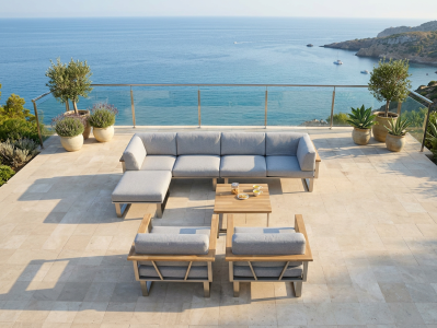 Zebra Gartenm&ouml;bel-Set Belvedere Lounge-6, inkl. Tuva Kissen Couchl&auml;nge ca. 312cm