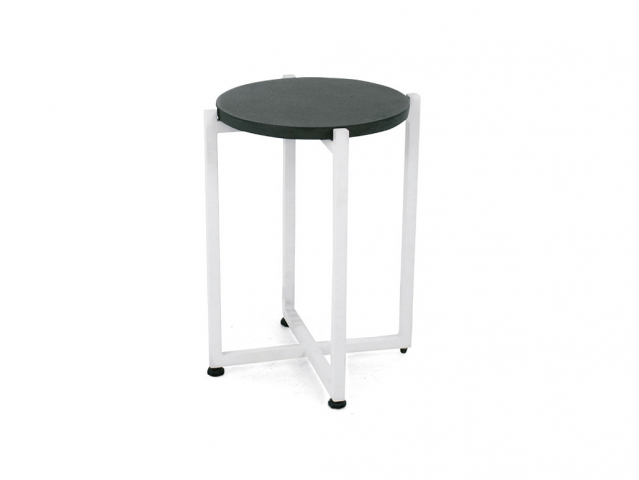 Apple Bee Soul Loungetisch 34cm, Gestell wei, Tischplatte bronze