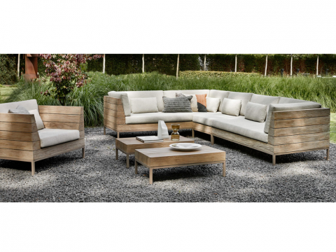 Apple Bee Long Island Kaffeetisch aus Teakholz 89x52cm