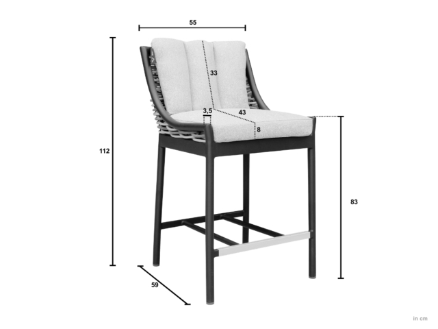 Apple Bee Milou Barstuhl, Schwarz