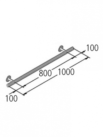 Ideal Haltestange Modell 14, 1m mit 2 geraden Sttzen