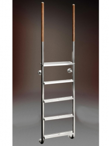 Ideal Leiter Roma Modell 23 mit Holz-Edelstahl Griffstangen, 5-stufig