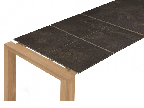 Niehoff Montana Ausziehtisch HPL Granit-Design, 2 Klappeinlagen, 90 x 140cm