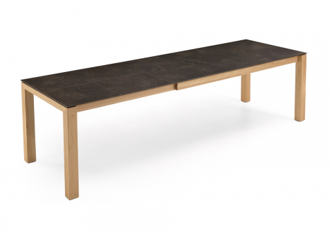 Niehoff Montana Ausziehtisch HPL Granit-Design, 2 Klappeinlagen, 100 x 180cm