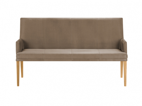 Niehoff Colorado Komfortbank Wildeiche, Leder Napoli stone