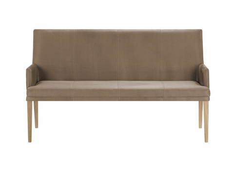 Niehoff Colorado Komfortbank Eiche bianco, Leder Napoli stone