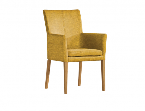 Niehoff Colorado Armlehnstuhl 742, Wildeiche, Leder Napoli senf