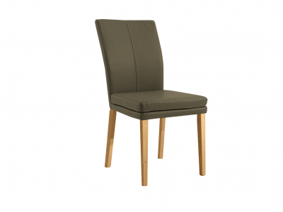 Niehoff Colorado Stuhl 741, Wildeiche, Leder Napoli olivgrün
