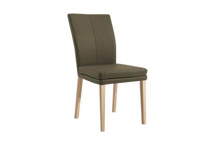 Niehoff Colorado Stuhl 741, Eiche bianco, Leder Napoli olivgrün
