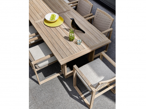 Apple Bee Antigua Dining Set aus Teakholz coastal 6 Sesseln und einem Tisch 240x95cm