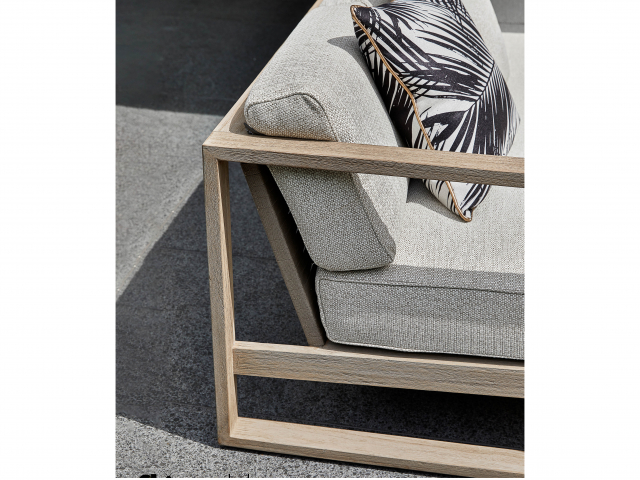Apple Bee Antigua Loungesofa 2-Sitzer, Armlehne links aus Teakholz coastal ca. 131cm