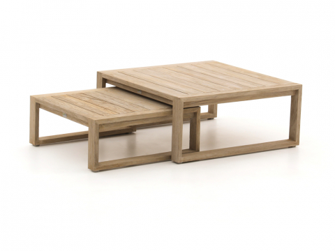 Apple Bee Antigua Loungetisch-Set 2-teilig ca. 81x81cm und 65x65cm aus Teakholz coastal