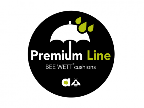 Apple Bee Antigua Gartenliege aus Teakholz coastal mit Kissen und verstellb. Rückenteil