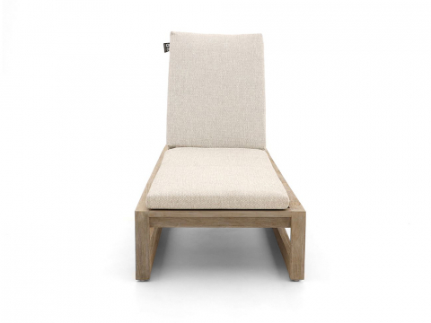 Apple Bee Antigua Gartenliege aus Teakholz coastal mit Kissen und verstellb. Rückenteil