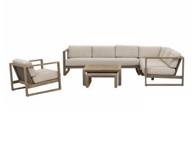 Apple Bee Antigua Lounge-Set aus Teakholz coastal mit Kissen ca. 274x212cm