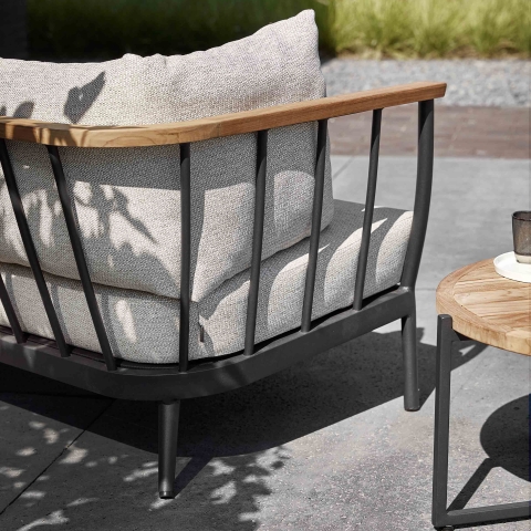 Apple Bee Condor Lounge Sofa 2-Sitzer Alu black 150cm