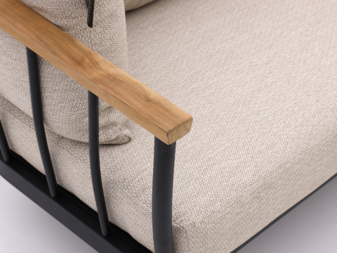 Apple Bee Condor Lounge Sofa 3-Sitzer Alumium black 217cm