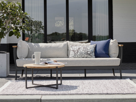 Apple Bee Condor Lounge Sofa 3-Sitzer Alumium black 217cm