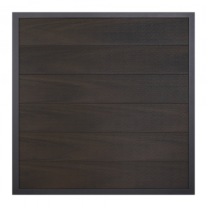GrojaViento BPC Zaun Walnuss co-extrudiert 180x180cm Rahmen Anthrazit DB 703